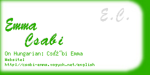 emma csabi business card